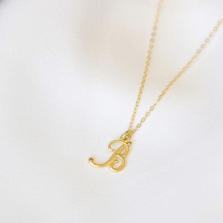 Naszyjnik personalizowany z literką classic 24k