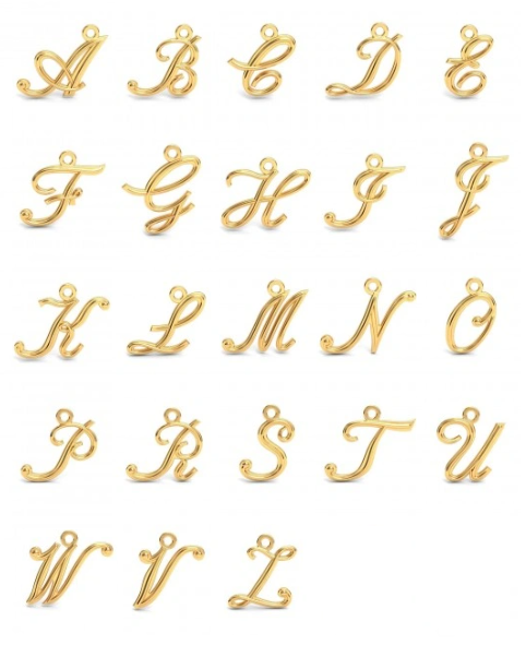 Naszyjnik personalizowany z literką classic 24k