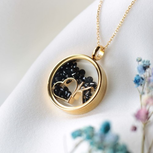 Złoty Sekretnik z przestrzennym serduszkiem i cyrkoniami